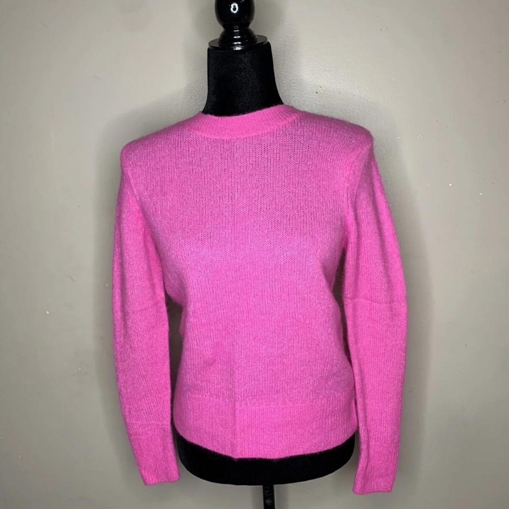 Vineyard Vines Size XXS Pink Alpaca Extrafine Merino Wool Eyelash Soft Sweater